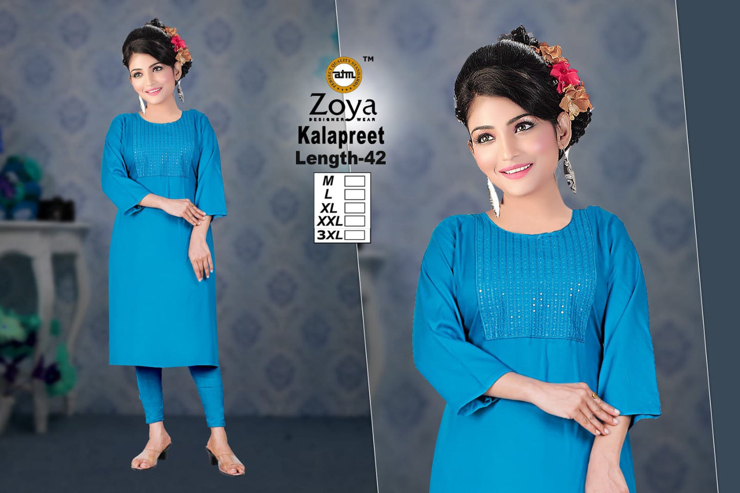 Kalapreet Zoya Rayon Kurtis Exporter Gujarat