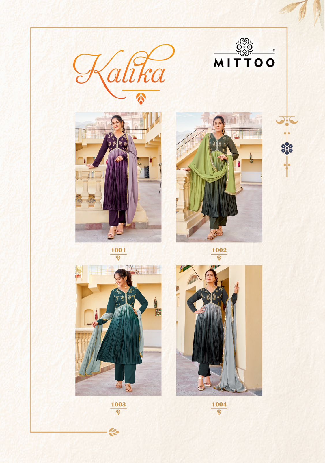 Kalika Mittoo Chinon Readymade Pant Style Suits Supplier Ahmedabad