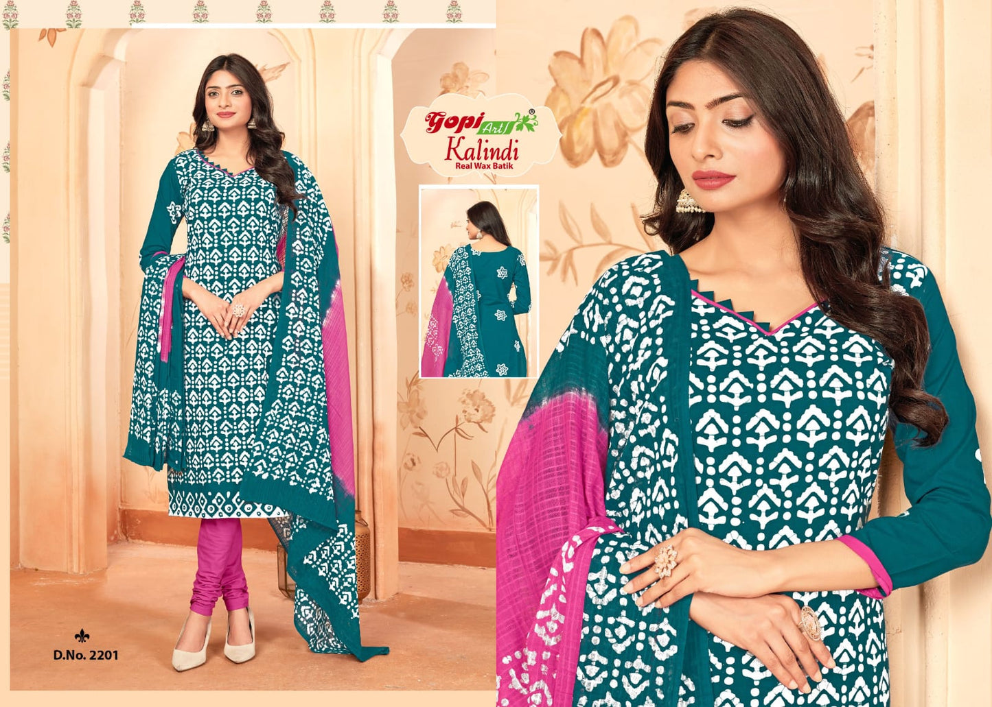 Kalindi Vol 22 Gopi Art Wax Batik Pant Style Suits Exporter Ahmedabad