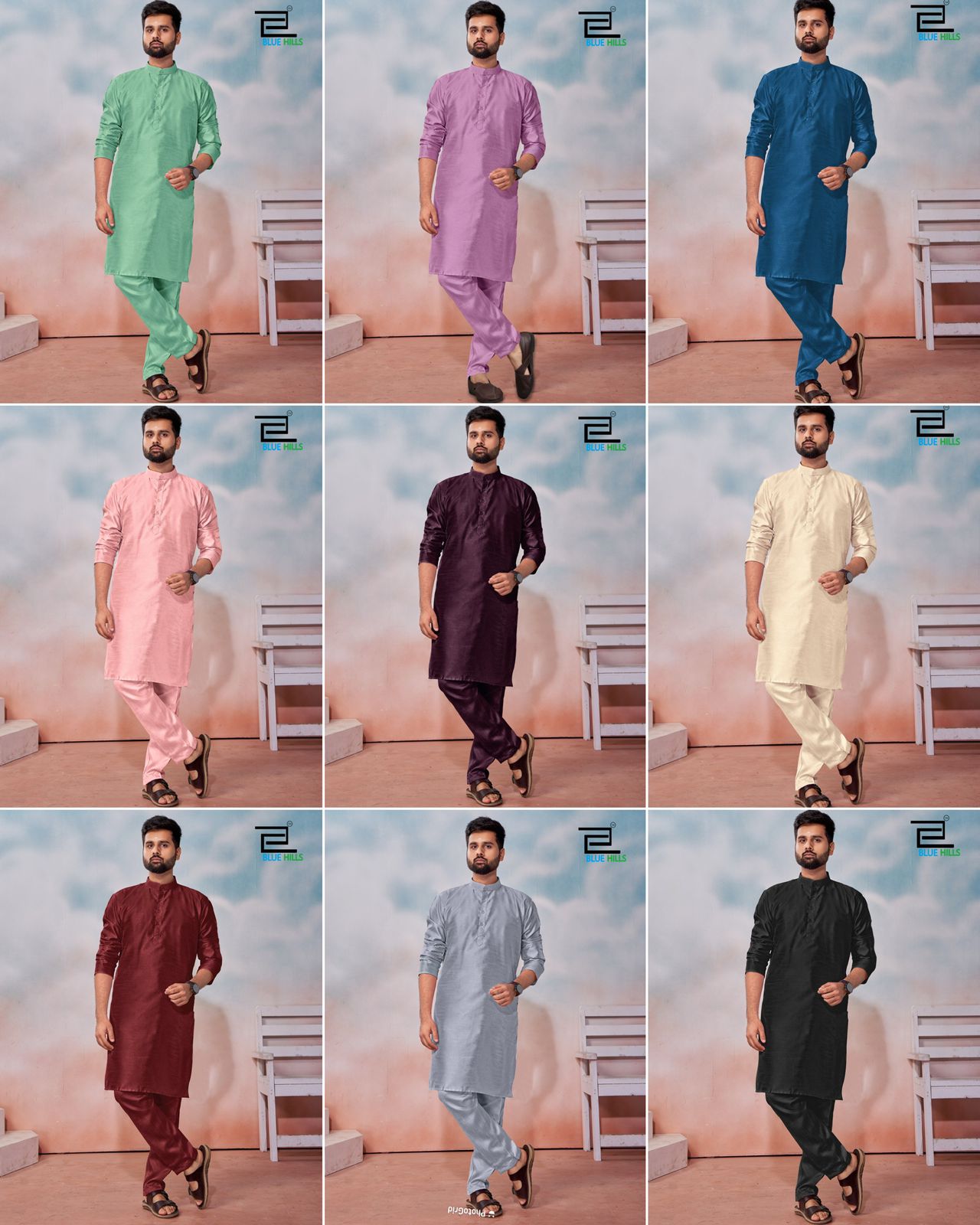 Kalki Bluehills Banglori Silk Mens Kurta Pajama Manufacturer Gujarat