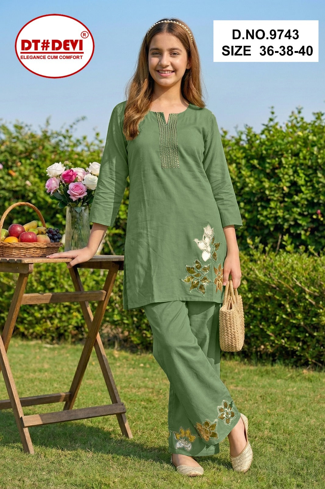 Kallamani Dn 9743 Dt Devi Roman Silk Girls Co Ord Set Manufacturer Ahmedabad