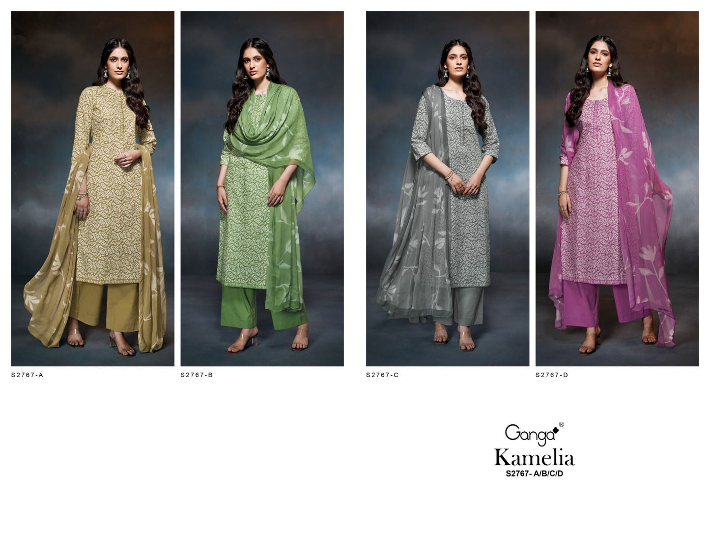Kamelia 2767 Ganga Premium Cotton Plazzo Style Suits Wholesaler Ahmedabad