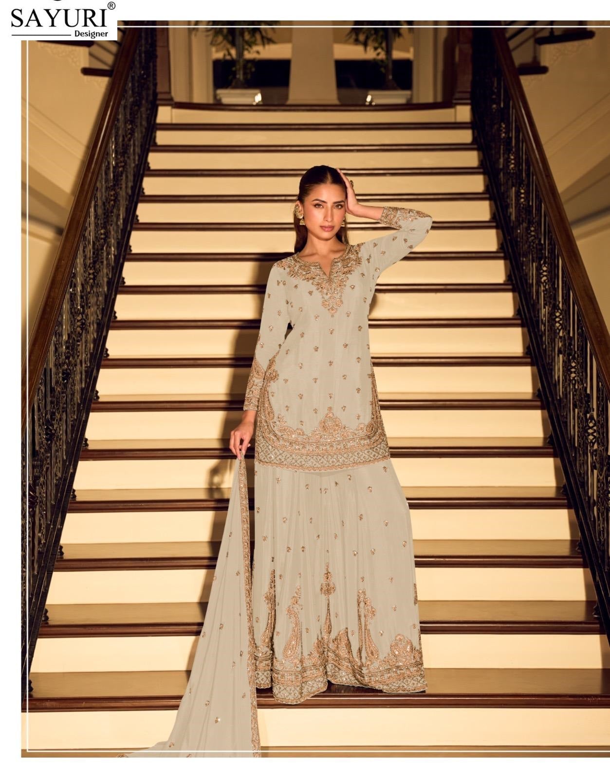 Kanchan Pro Sayuri Chinnon Silk Readymade Sharara Suits Wholesale Rate