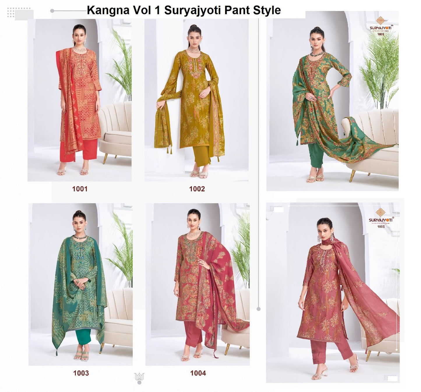 Kangna Vol 1 Suryajyoti Modal Pant Style Suits Wholesaler India