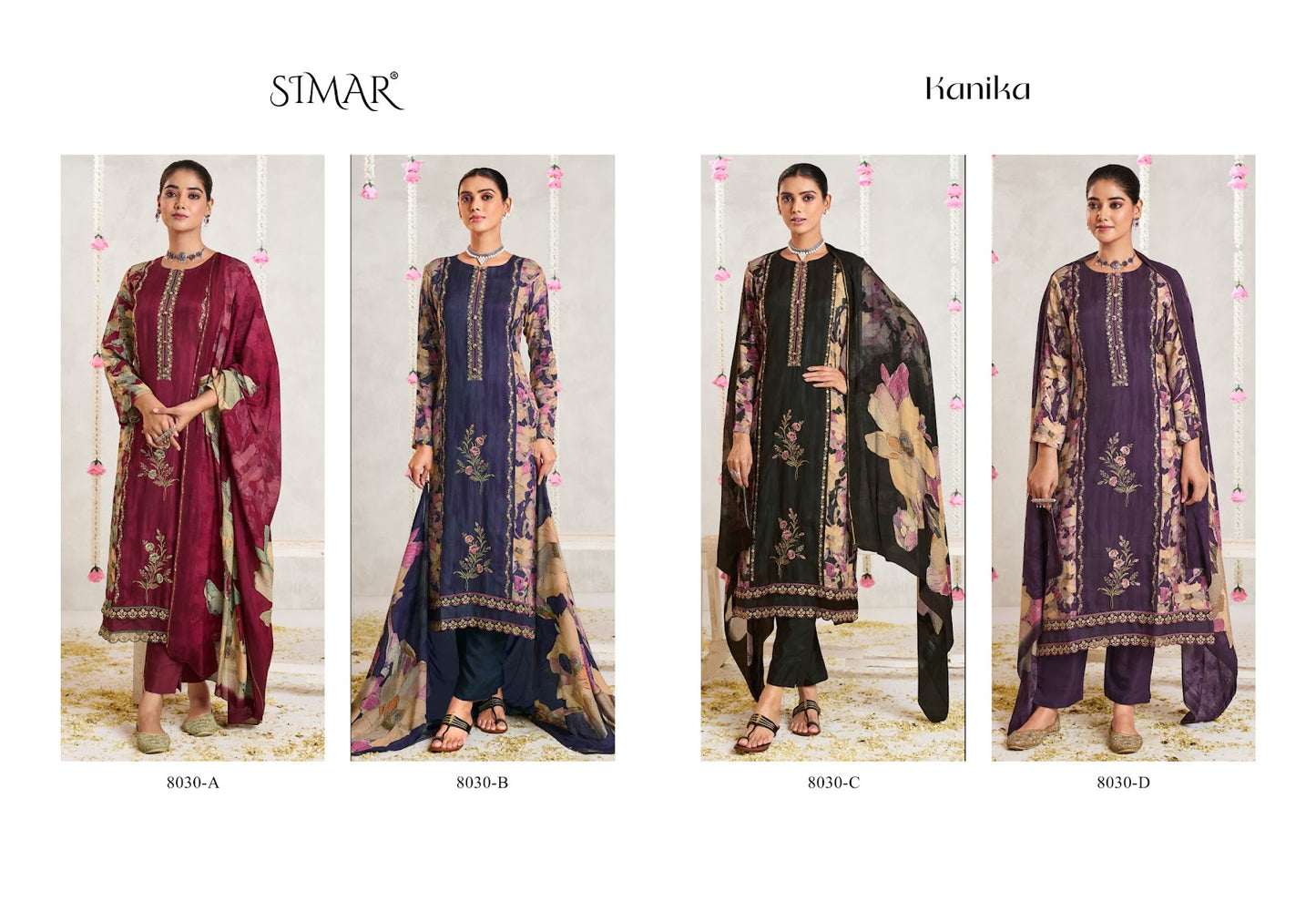 Kanika 8030 Simar Viscose Muslin Pant Style Suits Wholesale Price