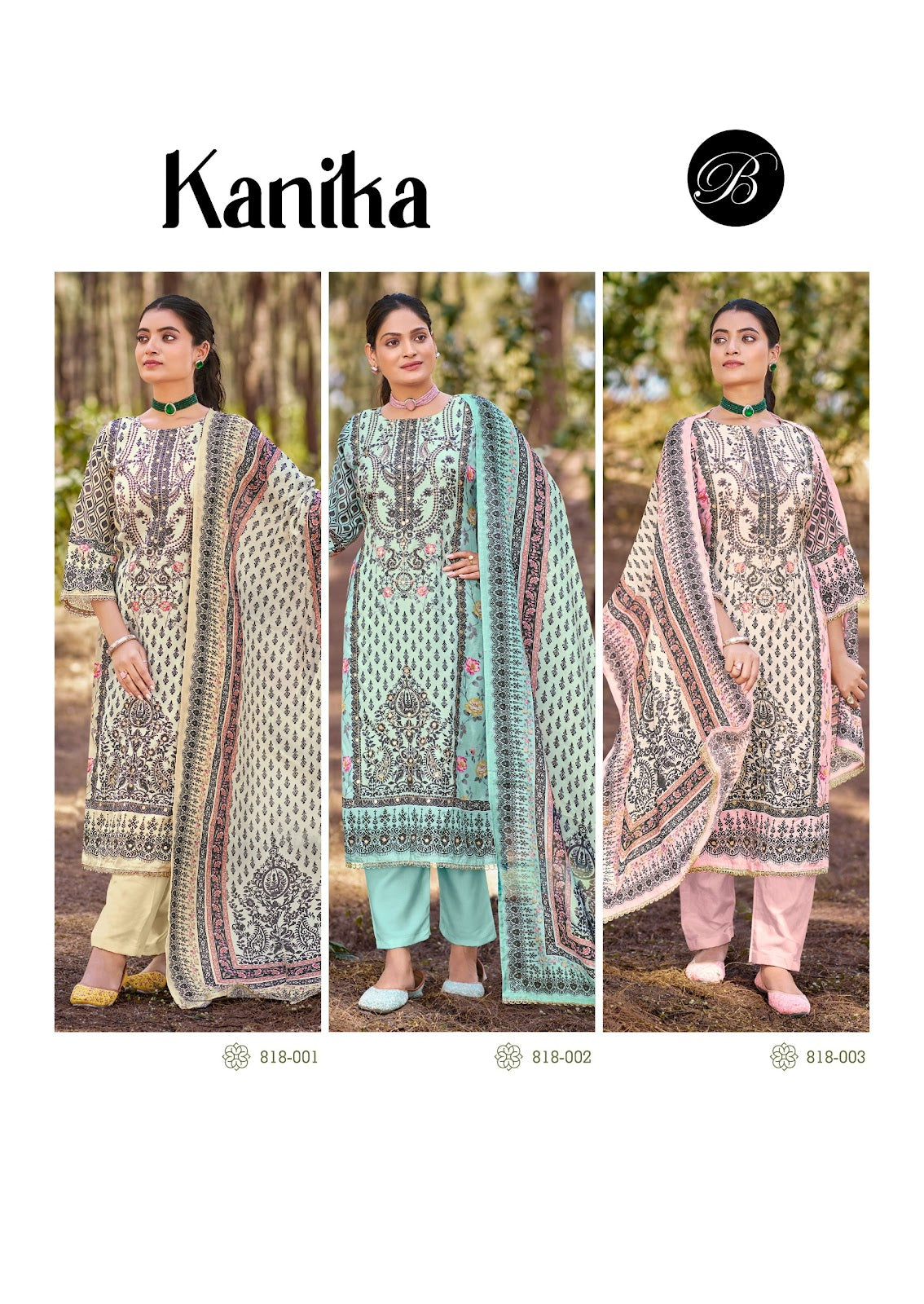 Kanika Belliza Designer Studio Viscose Muslin Karachi Salwar Suits Wholesale Rate