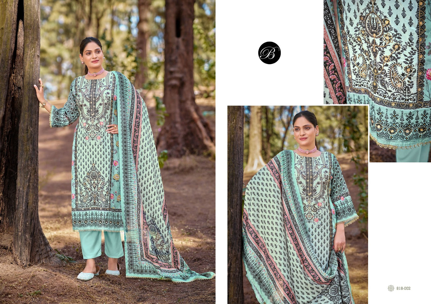 कनिका बेलिज़ा डिज़ाइनर स्टूडियो विस्कोस मसलिन कराची सलवार सूट थोक मूल्य