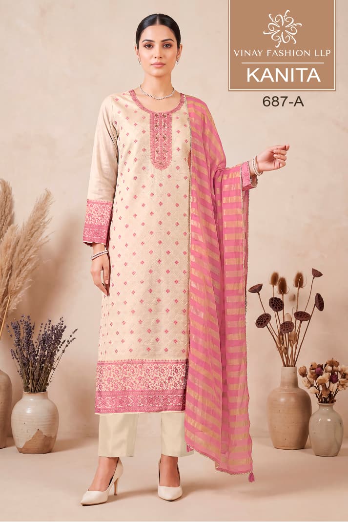 Kanita Kuleesh Vinay Fashion Llp Kanjivaram Silk Pant Style Suits Wholesale