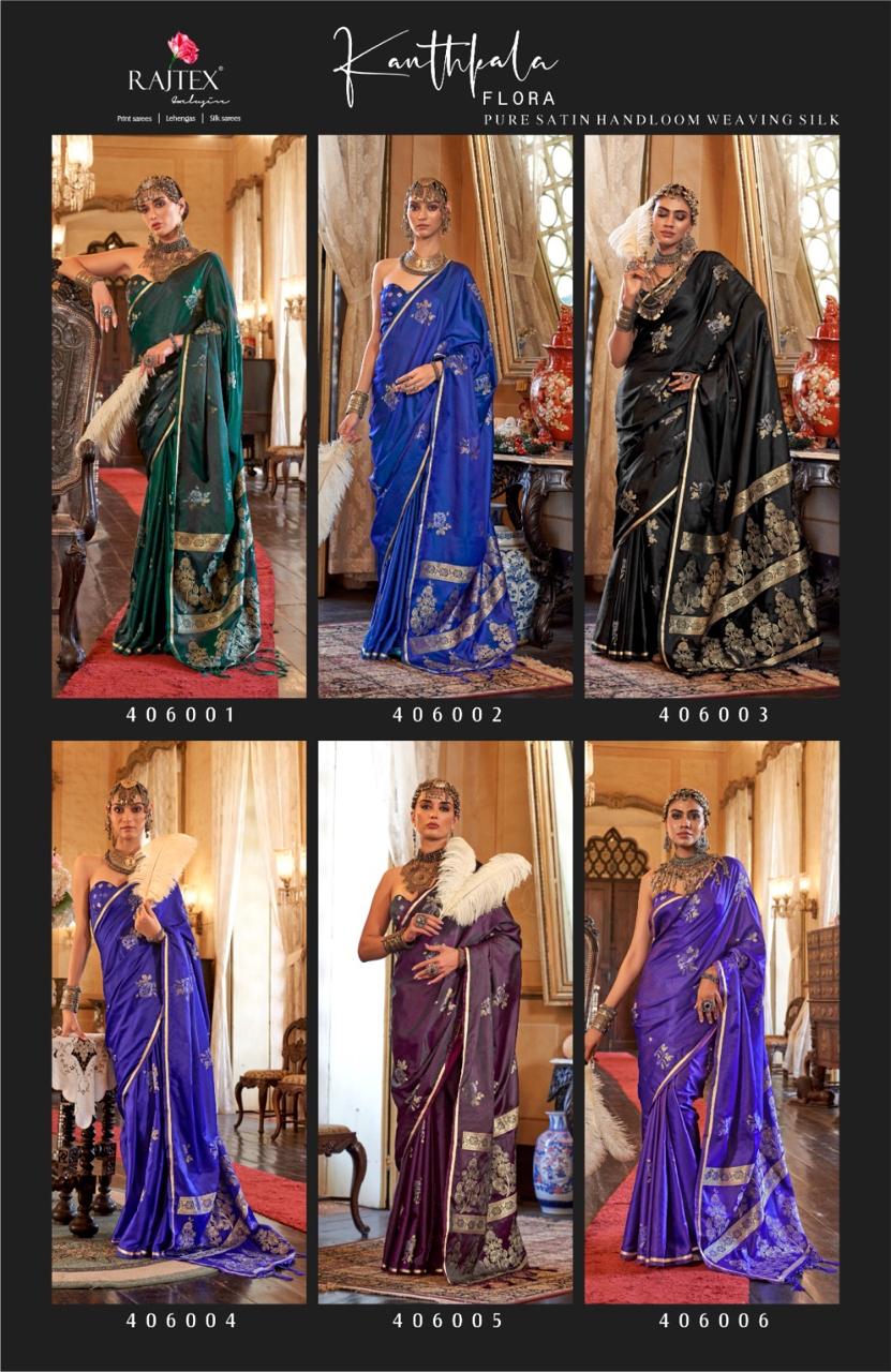 Kanthkala 406001-406006 Rajtex Satin Sarees Wholesale Rate