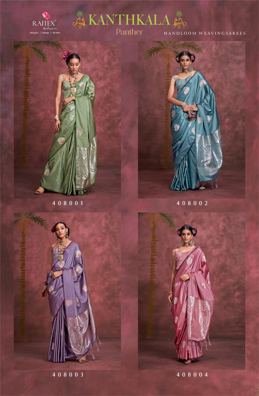 Kanthkala Panther 408001-408004 Rajtex Handloom Weaving Sarees Wholesale Price