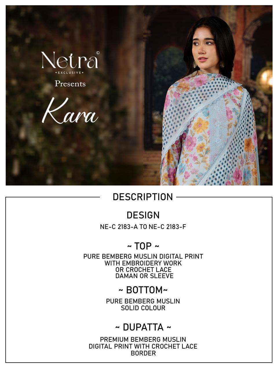 Kara Netra Bemberg Muslin Pant Style Suits Wholesale Price
