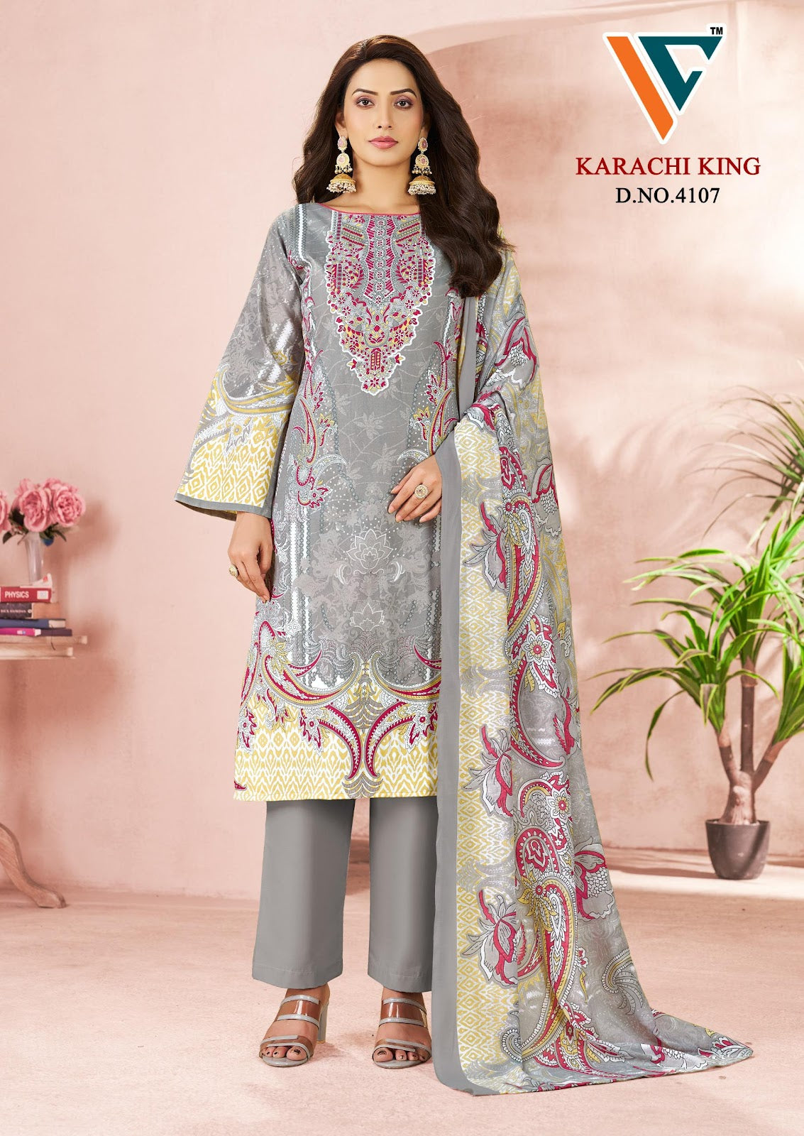 Karachi King Vol 41 Vandana Creation Mix Cotton Pant Style Suits Manufacturer India