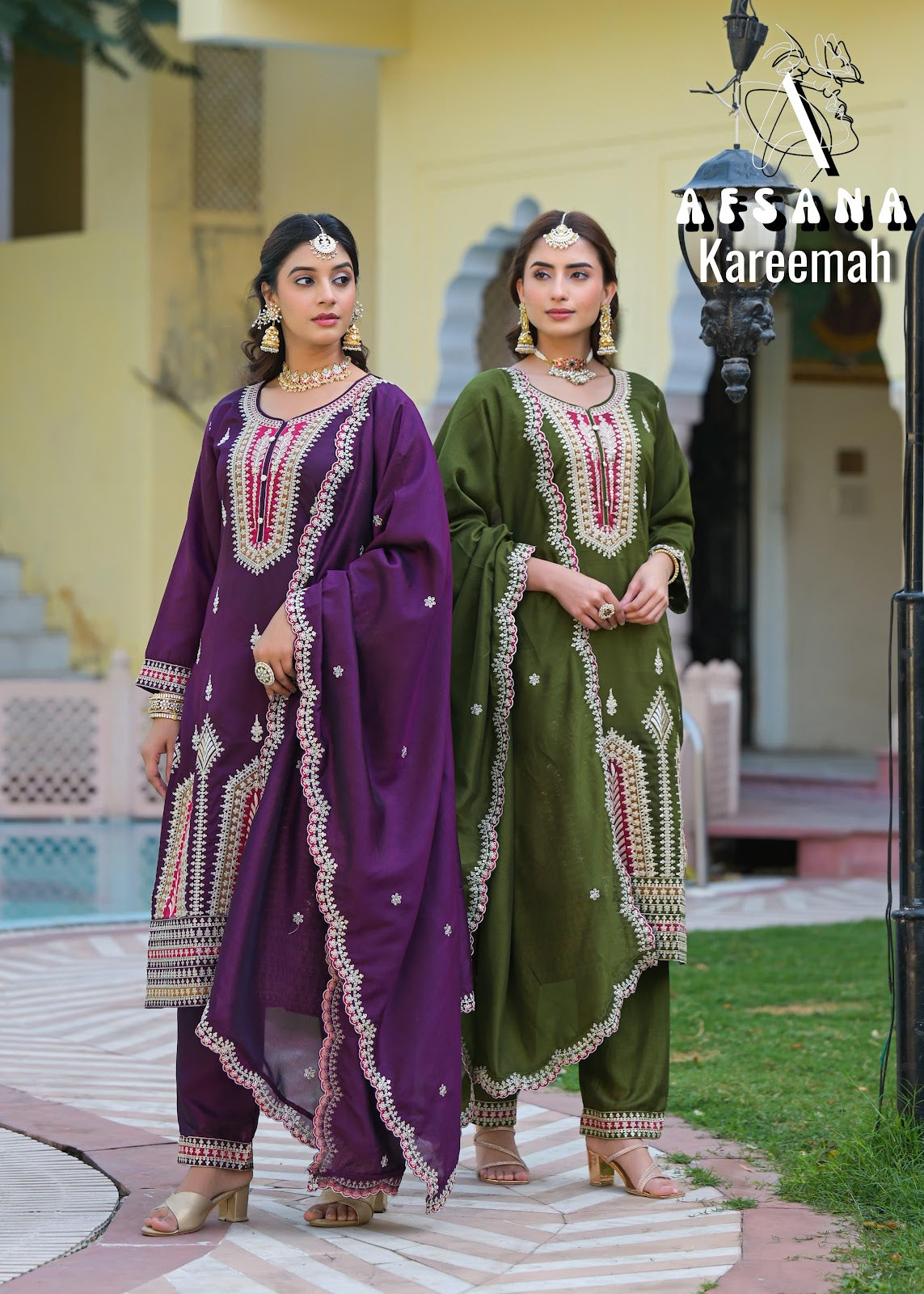 Kareemah Afsana Italian Vichitra Readymade Suits Manufacturer India