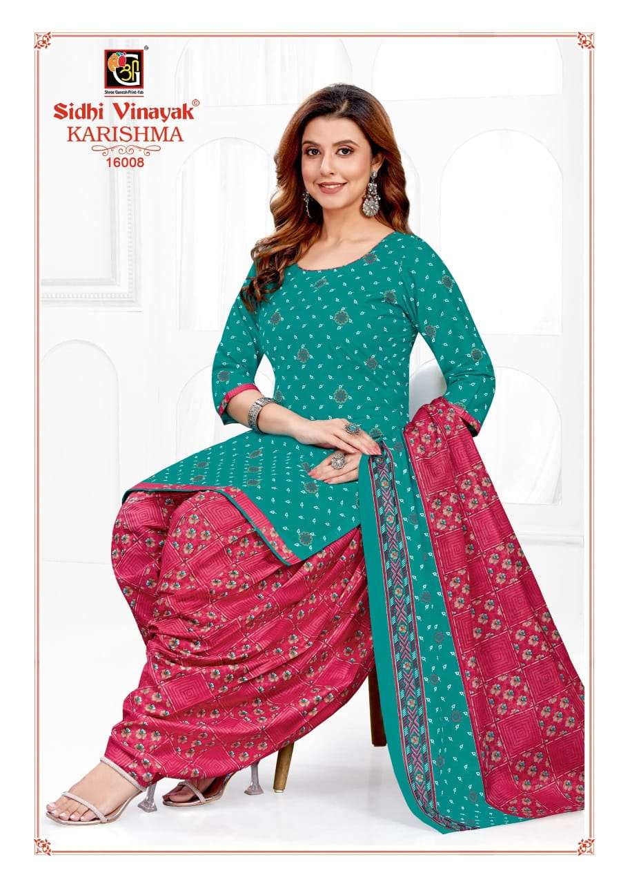 Karishma Vol 16 Patiyala Special Sidhi Vinayak Cotton Dress Material Wholesaler India