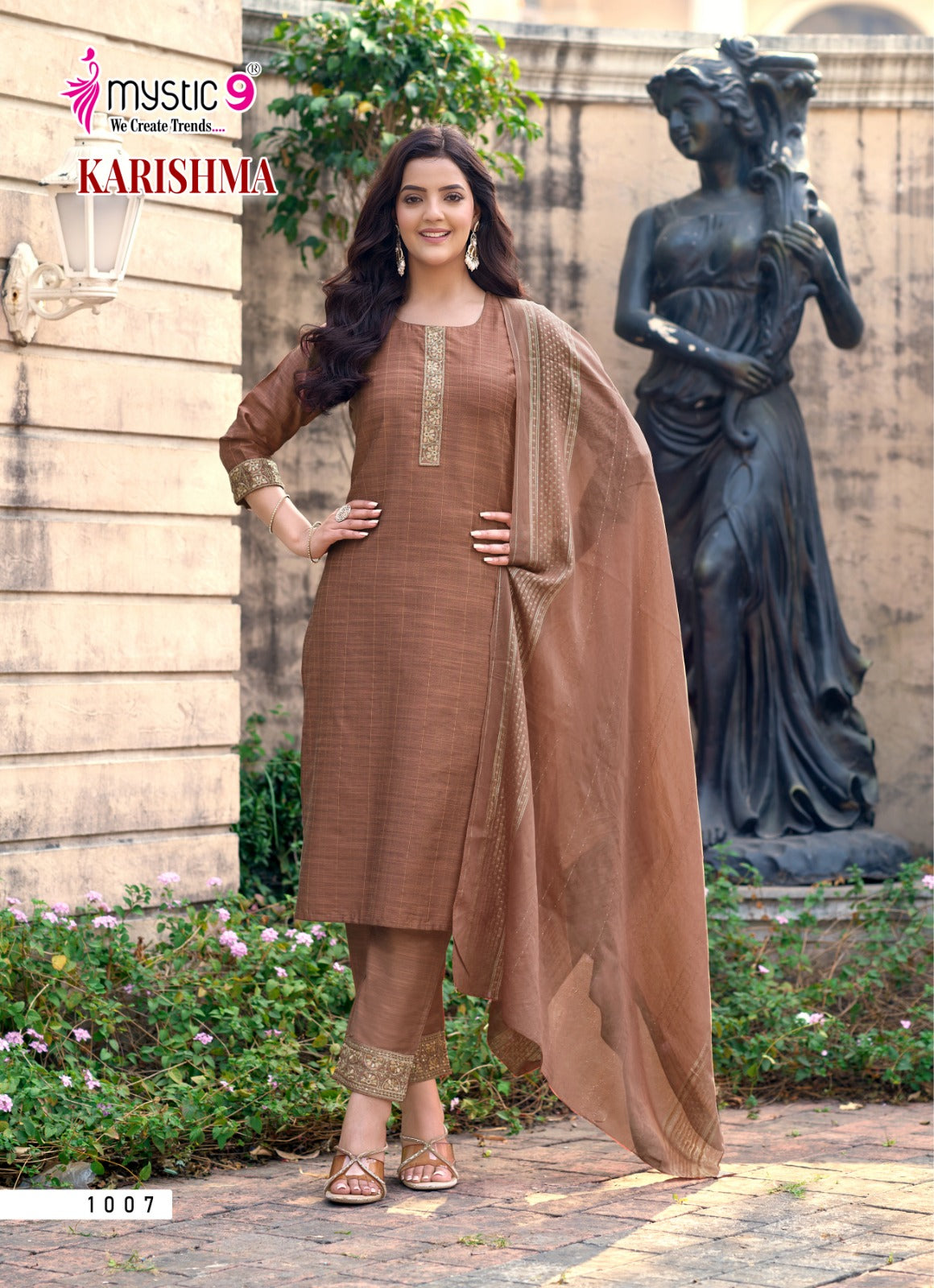 Karishma Vol 1 Mystic 9 Banglori Silk Readymade Pant Style Suits Wholesale Rate