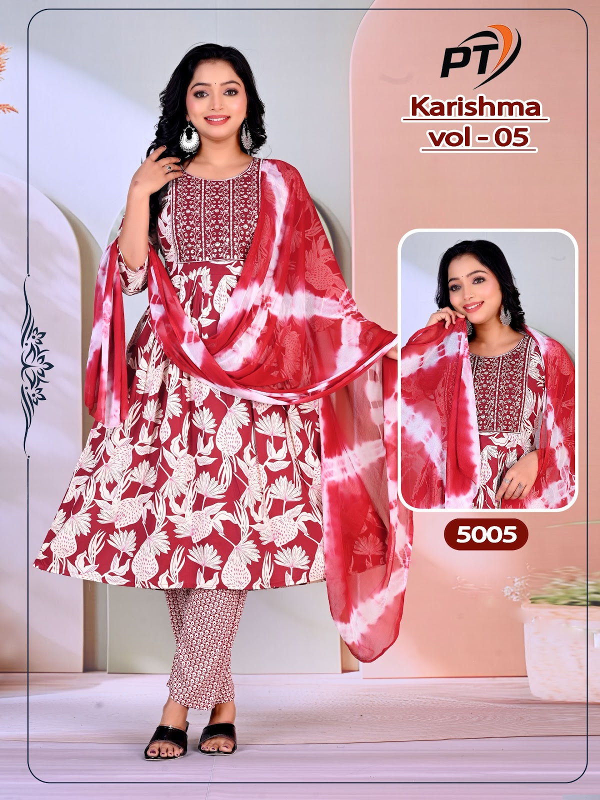 Karishma Vol 5 Pt Rayon 14Kg Readymade Anarkali Suits Manufacturer India