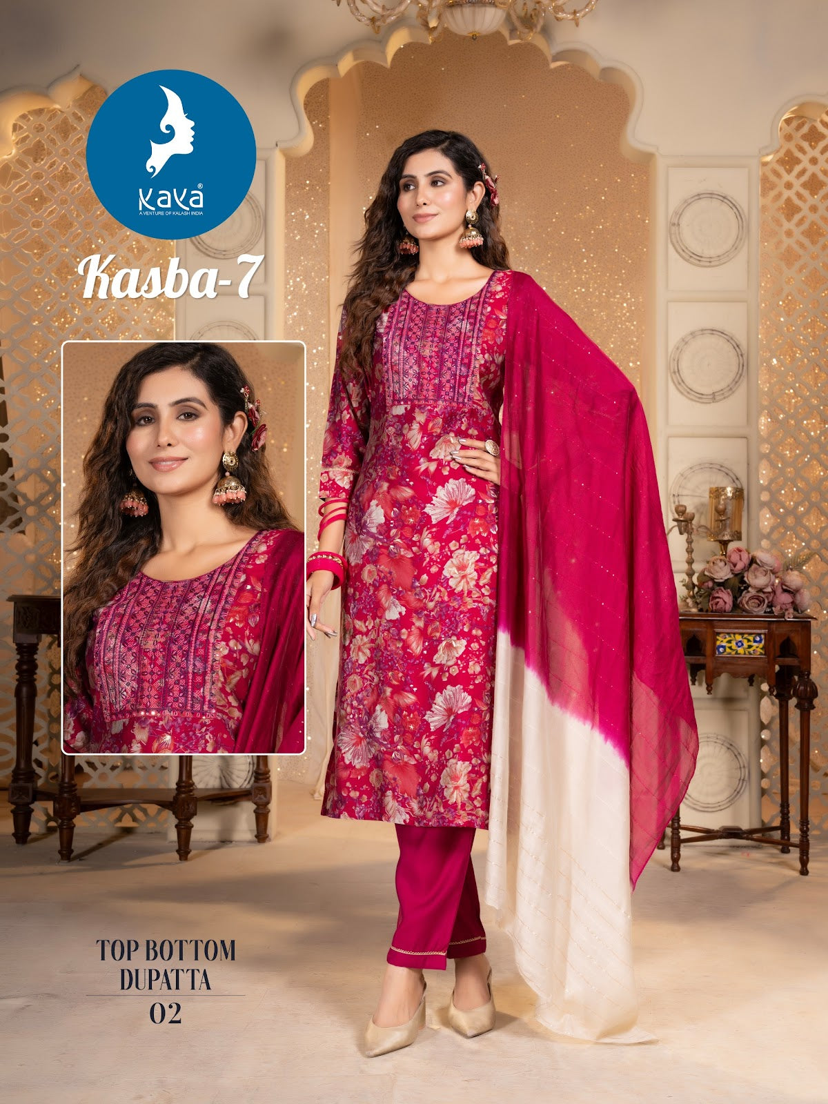 Kasba 7 Kaya Chanderi Modal Readymade Pant Style Suits Supplier Gujarat