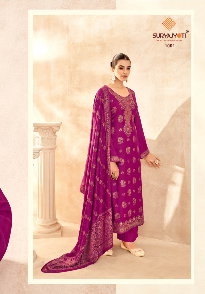 Kashish Pashmeena Vol 1 Suryajyoti Viscose Pant Style Suits Wholesaler Ahmedabad