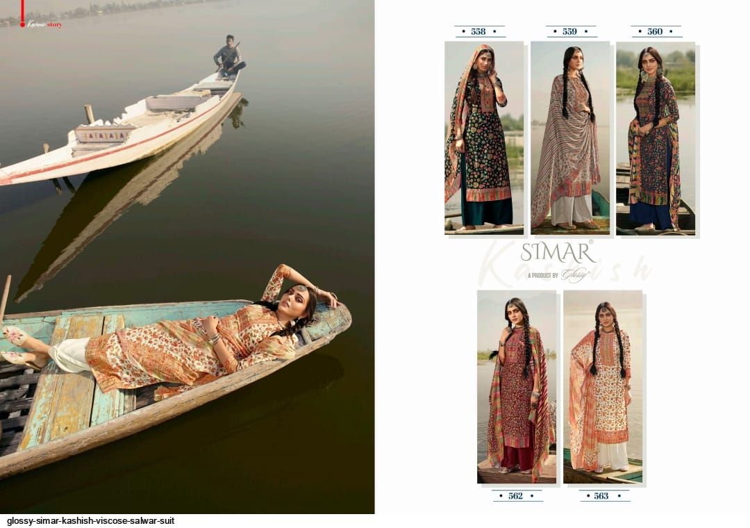 Kashish Simar Viscose Muslin Pant Style Suits