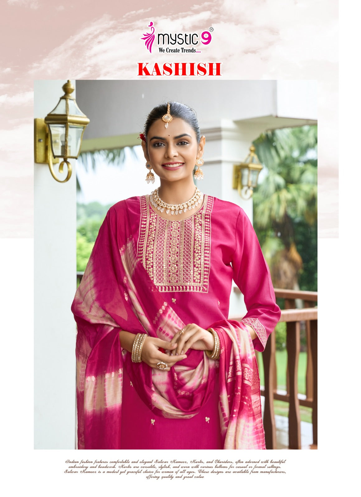 Kashish Vol 1 Mystic 9 Vertican Readymade Pant Style Suits Supplier Ahmedabad