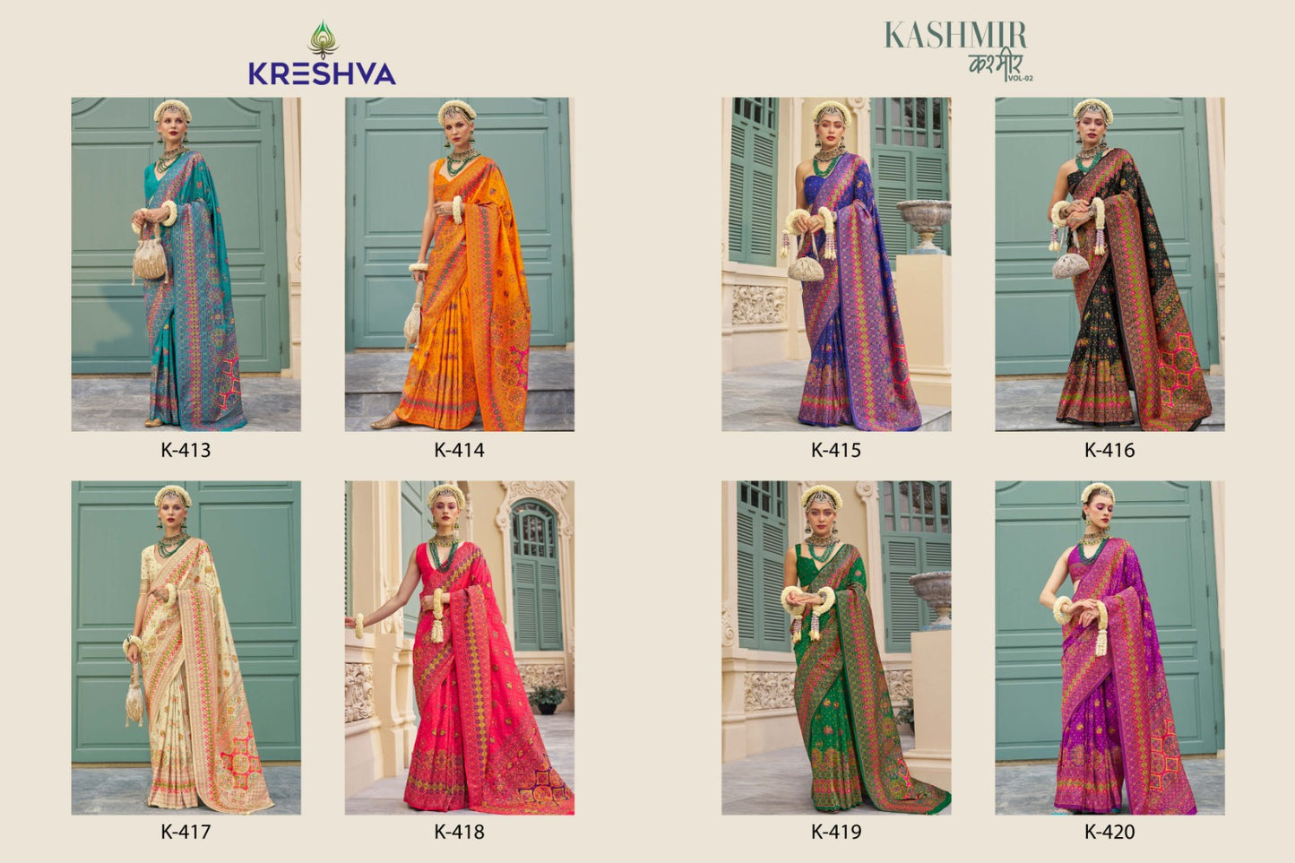 Kashmir Vol 2 Kreshva Banarasi Silk Sarees Supplier Gujarat