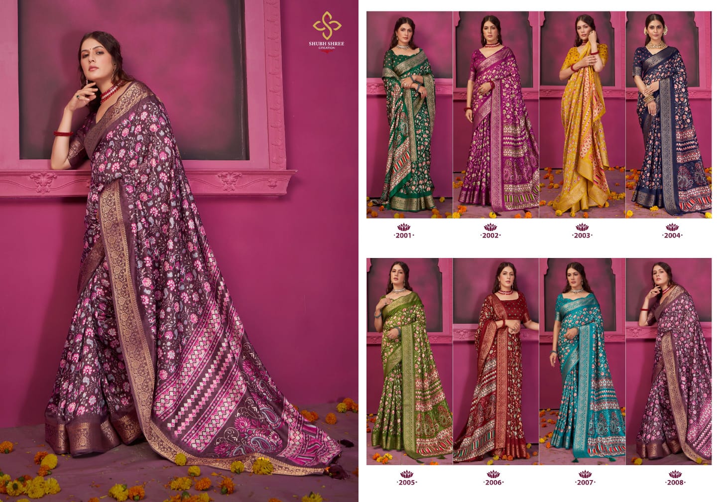 Kashmiri Silk Vol 2 Shubh Shree Velvet Sarees Wholesale Price