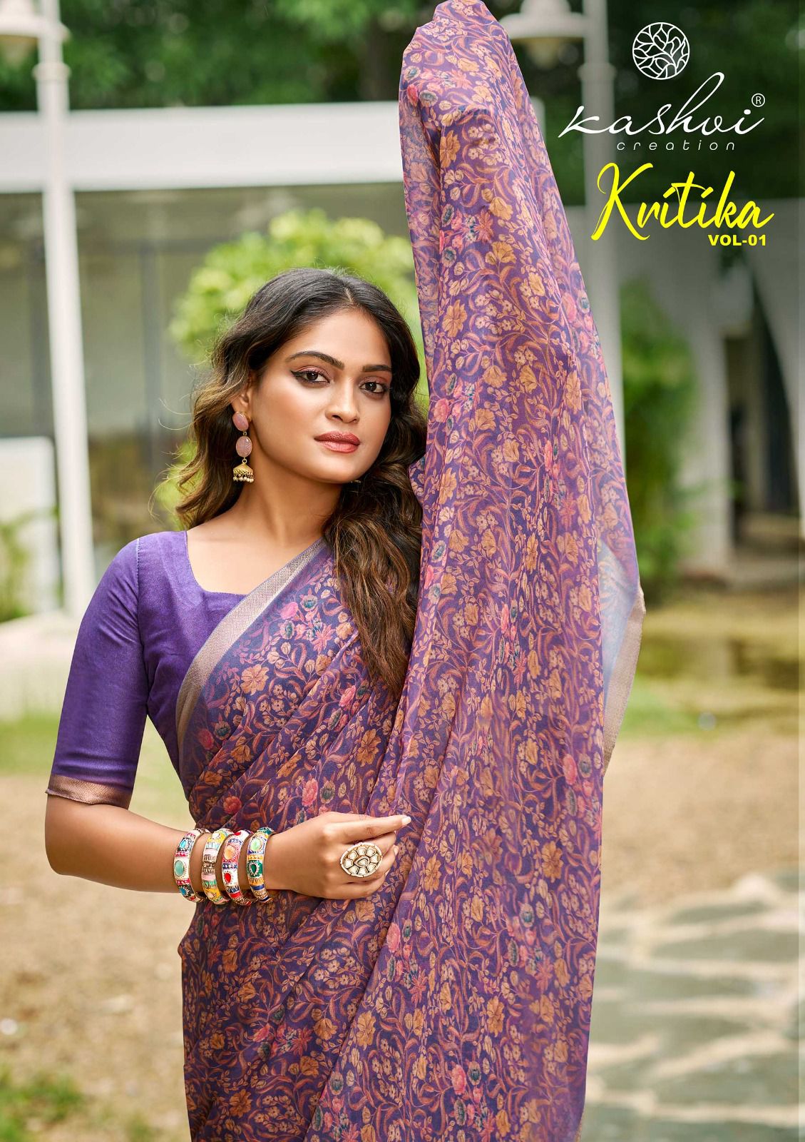 Kritika Vol 1 Kashvi Creation Dull Moss Sarees Supplier India