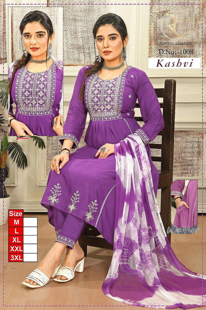 Kashvi Ramdev Creation Liva Rayon Readymade Anarkali Suits Manufacturer India