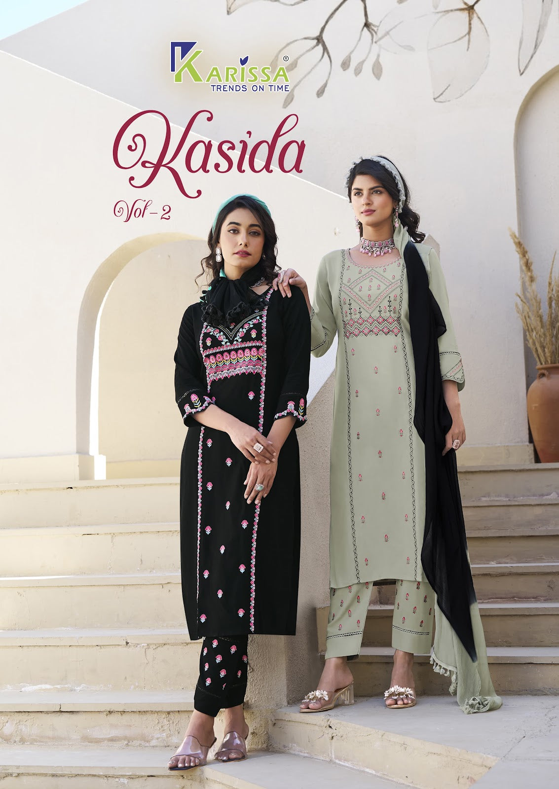 Kasida Vol 2 Karissa Liva Rayon Readymade Pant Style Suits Exporter India