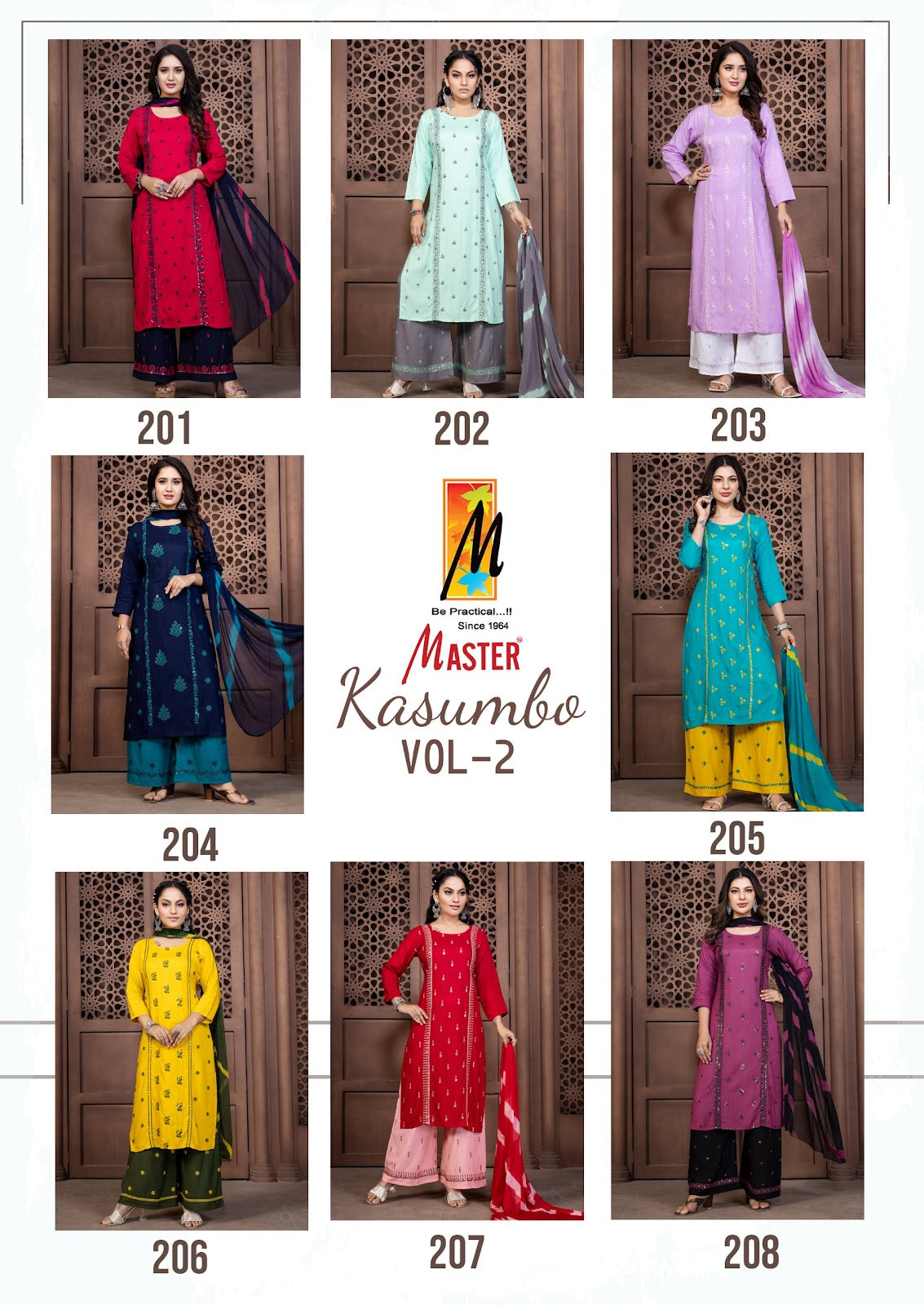 Kasumbo Vol 2 Master Rayon Readymade Plazzo Style Suits Wholesaler Gujarat
