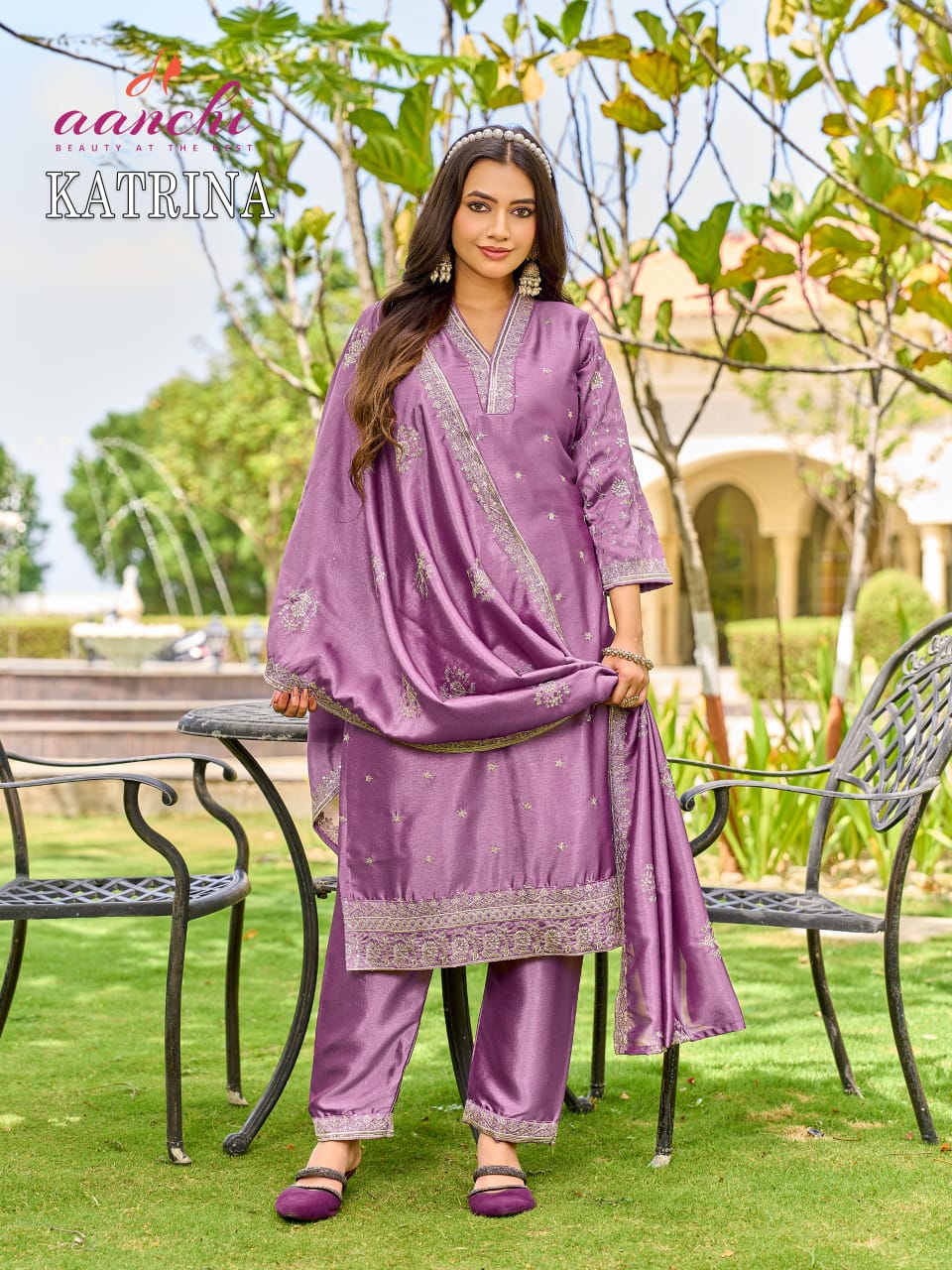 Katrina Aanchi Crystal Silk Readymade Pant Style Suits Manufacturer Gujarat