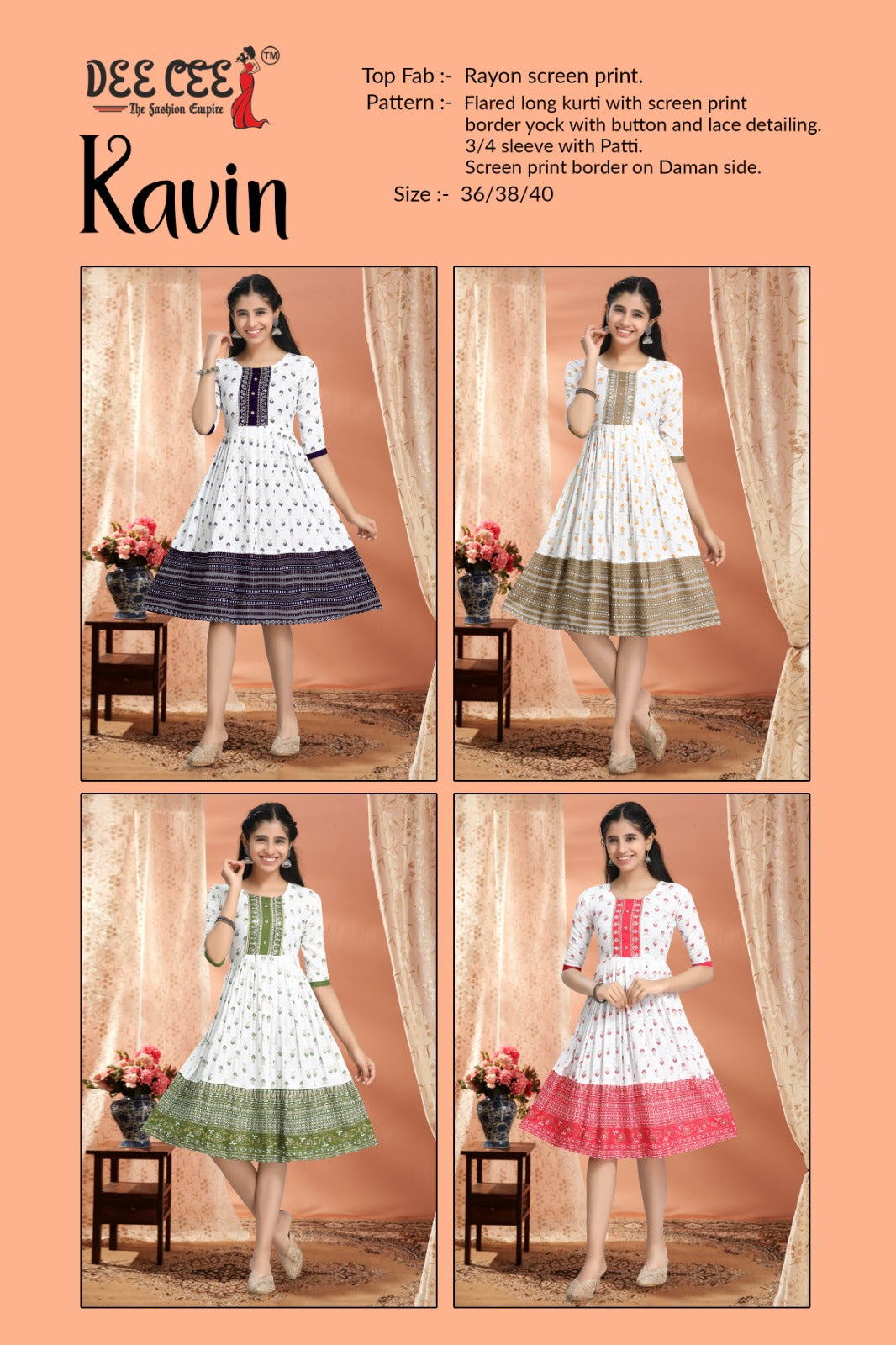 Kavin Deecee Rayon Anarkali Kurtis Manufacturer India