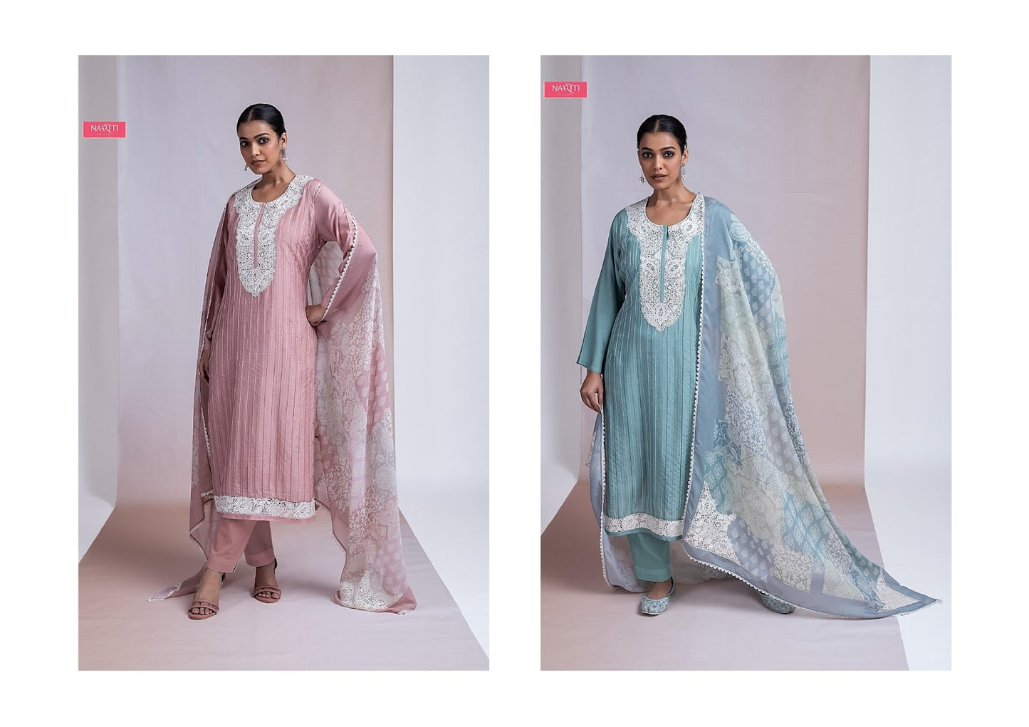 Kavini Naariti Pure Muslin Pant Style Suits Manufacturer Gujarat