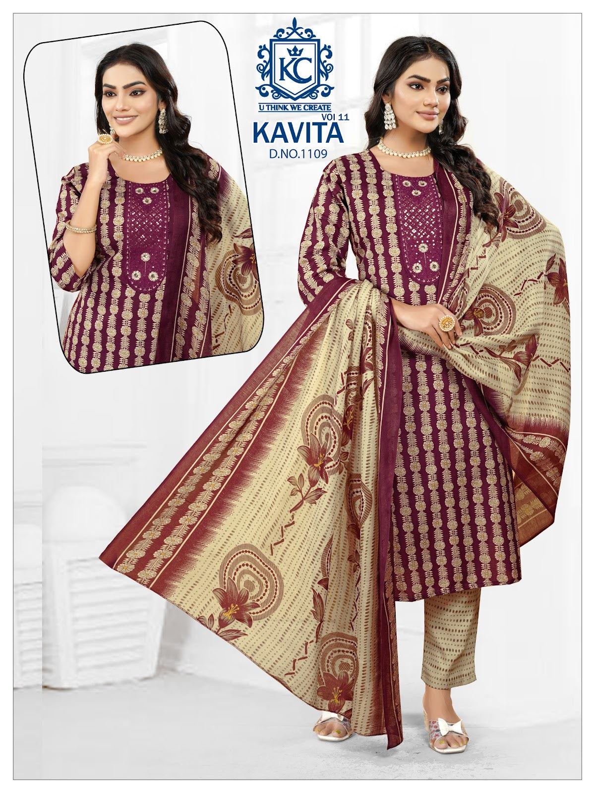 Kavita Vol 11 Kcf Readymade Cotton Pant Suits Manufacturer Ahmedabad