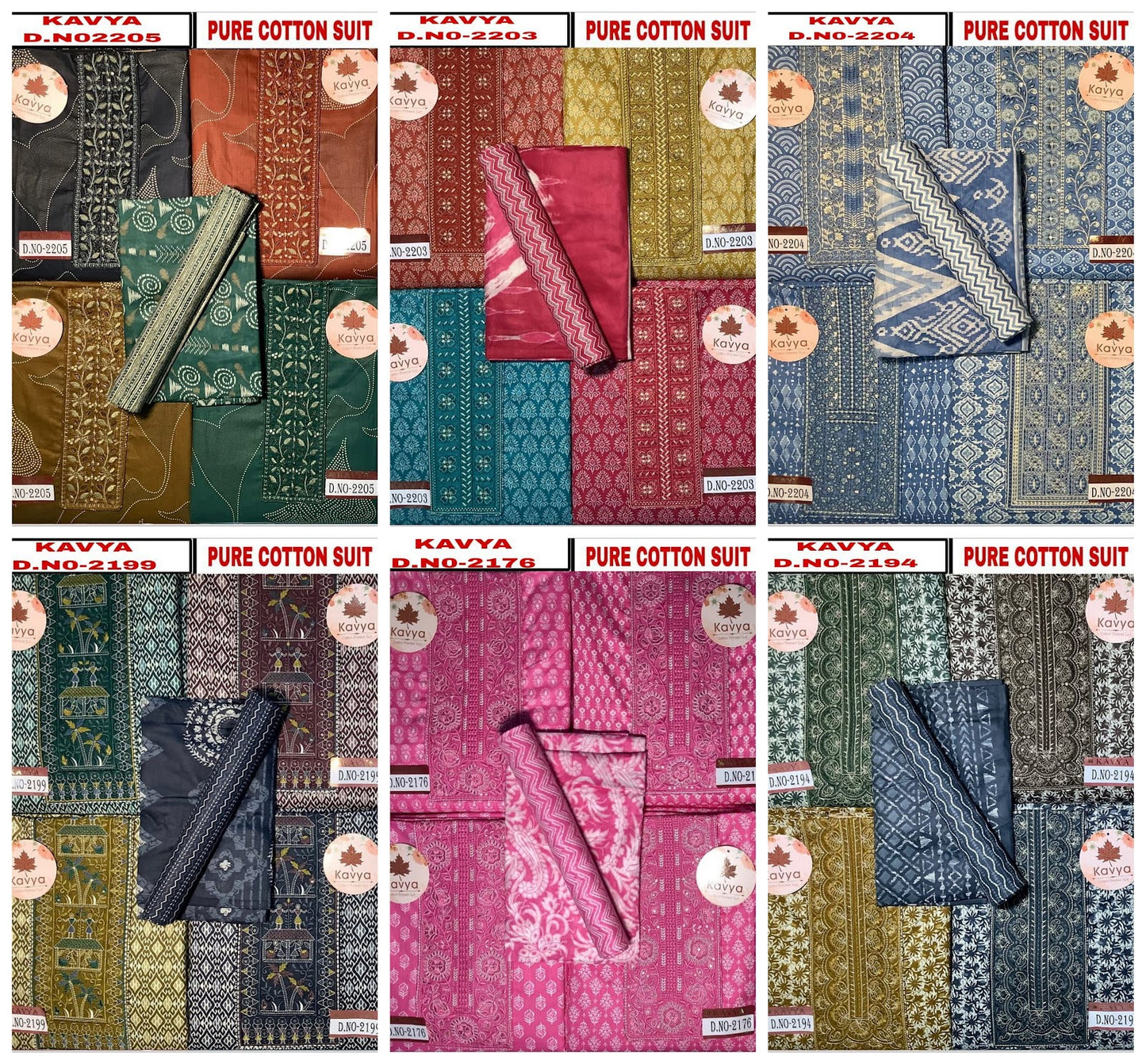 Kavya 2005 Kesar Cotton Karachi Salwar Suits Wholesale Rate