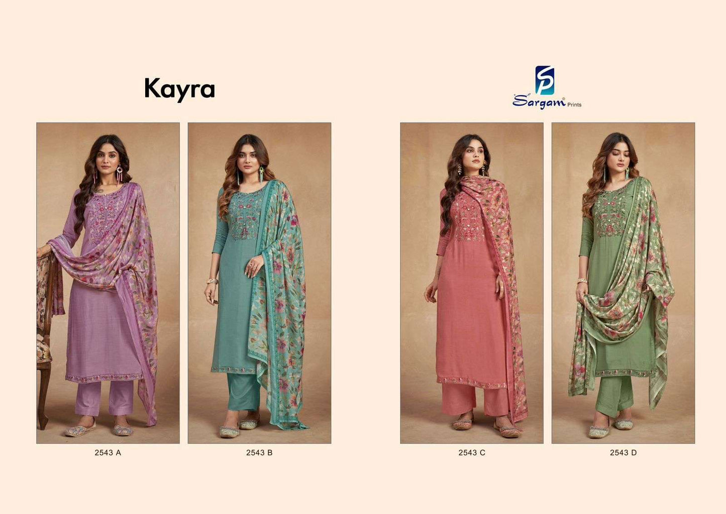 Kayra 2543 Sargam Prints Viscose Muslin Pant Style Suits Manufacturer
