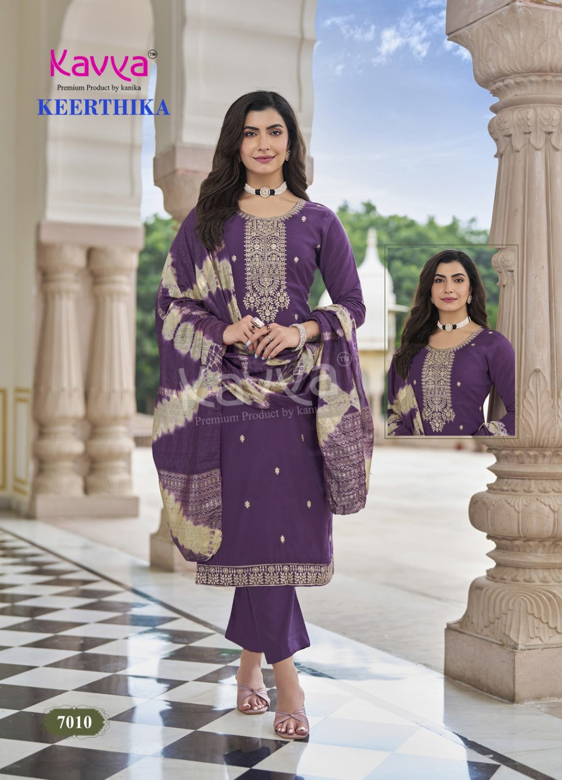 Keerthika Vol 7 Kavya Vertican Readymade Pant Style Suits Wholesaler