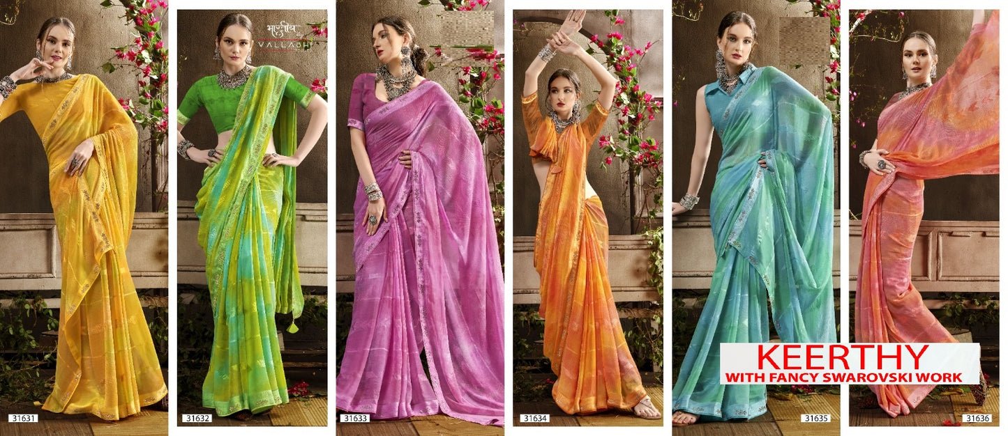 Keerthy Vallabhi Prints Georgette Sarees Supplier India