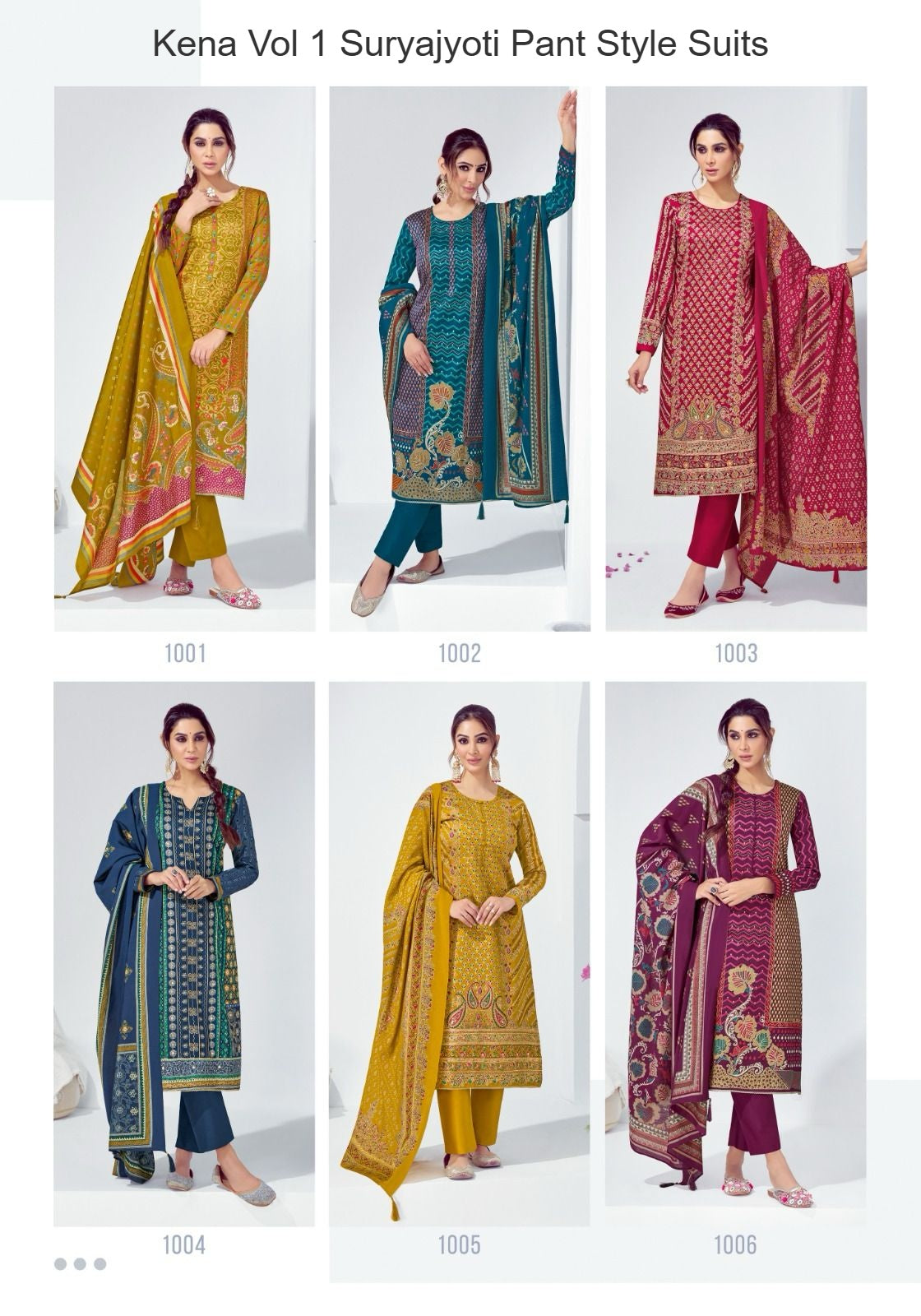 Kena Vol 1 Suryajyoti Jam Satin Pant Style Suits Wholesaler Gujarat