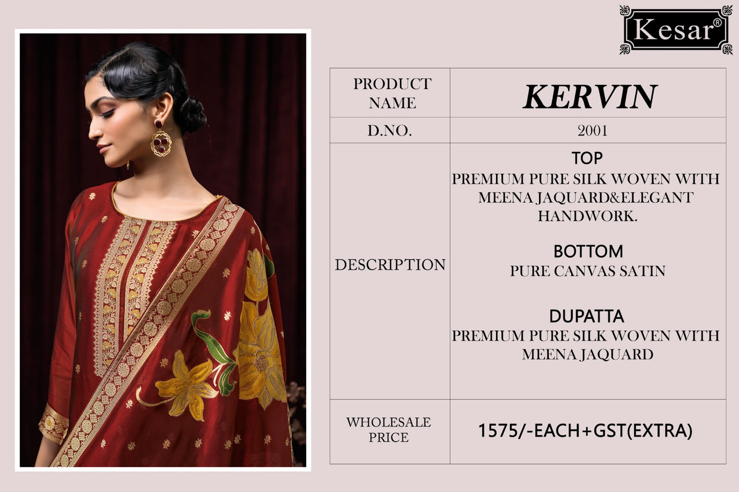Kervin 2001 Kesar Premium Silk Plazzo Style Suits Wholesale Rate