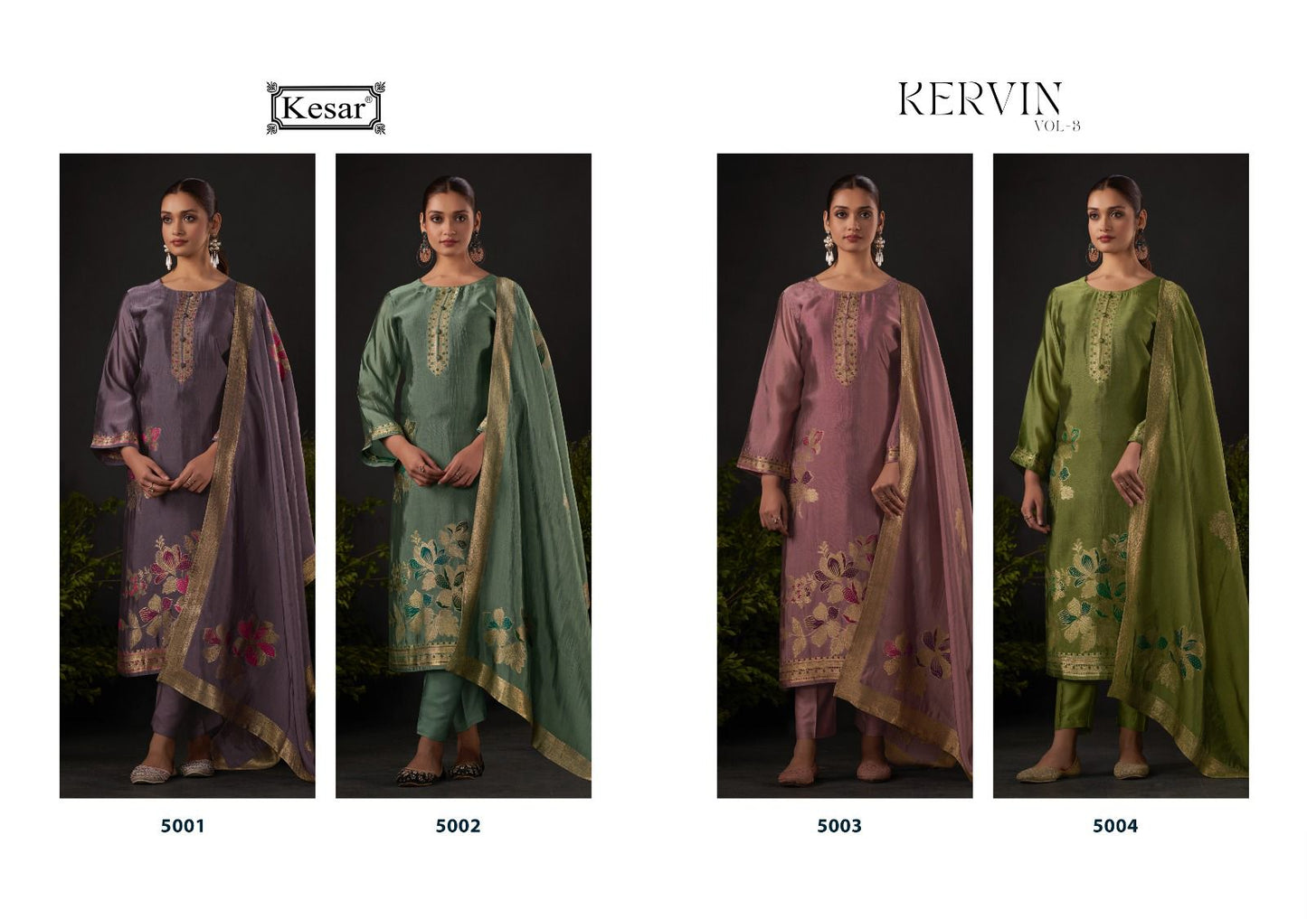 Kervin Vol 3 Kesar Pure Silk Pant Style Suits Exporter India