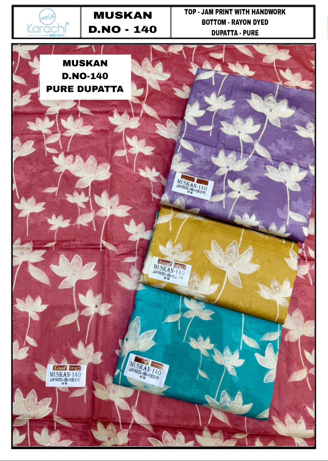 Kesar Muskan Karachi Prints Salwar Suits Supplier India