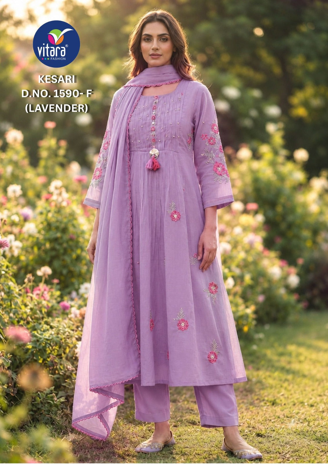 Kesari Vitara Chanderi Readymade Anarkali Suits Wholesale Rate