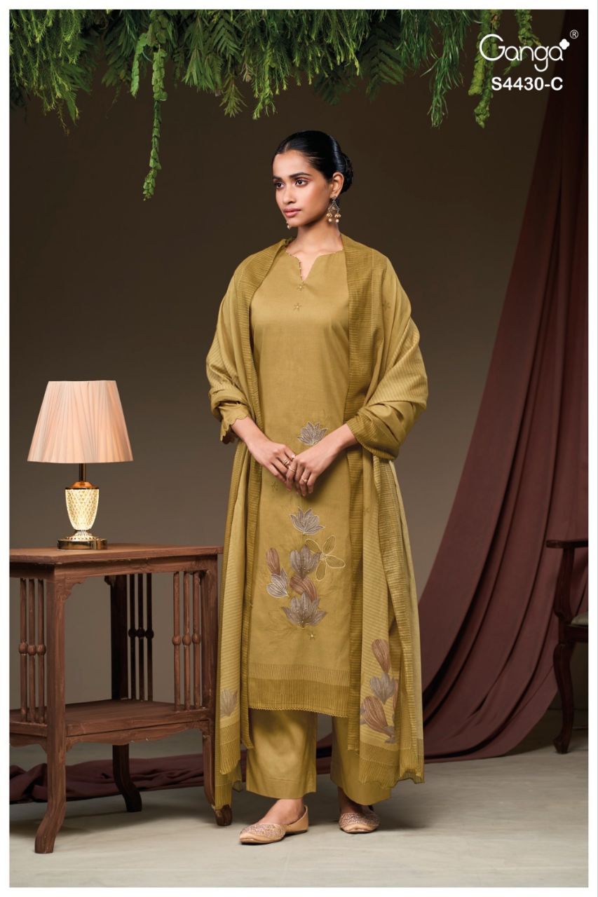 Keshaa 4430 Ganga Premium Cotton Plazzo Style Suits Exporter Ahmedabad