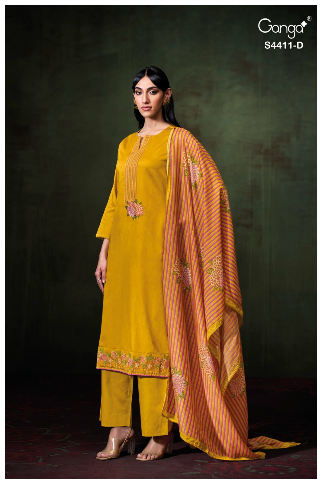 Keziaa 4411 Ganga Cotton Satin Plazzo Style Suits Supplier