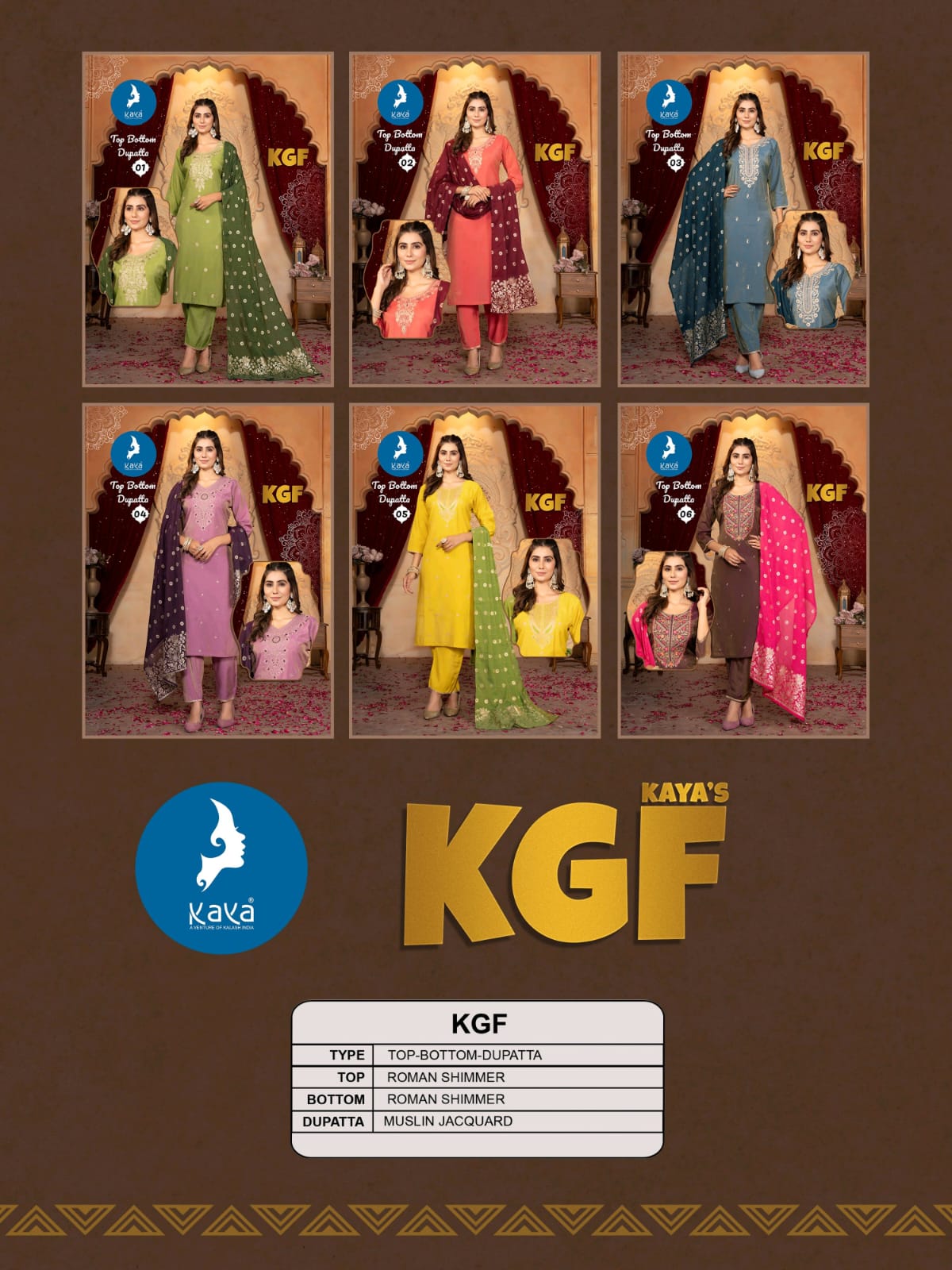 Kgf Kaya Roman Simmer Readymade Pant Style Suits Exporter Ahmedabad