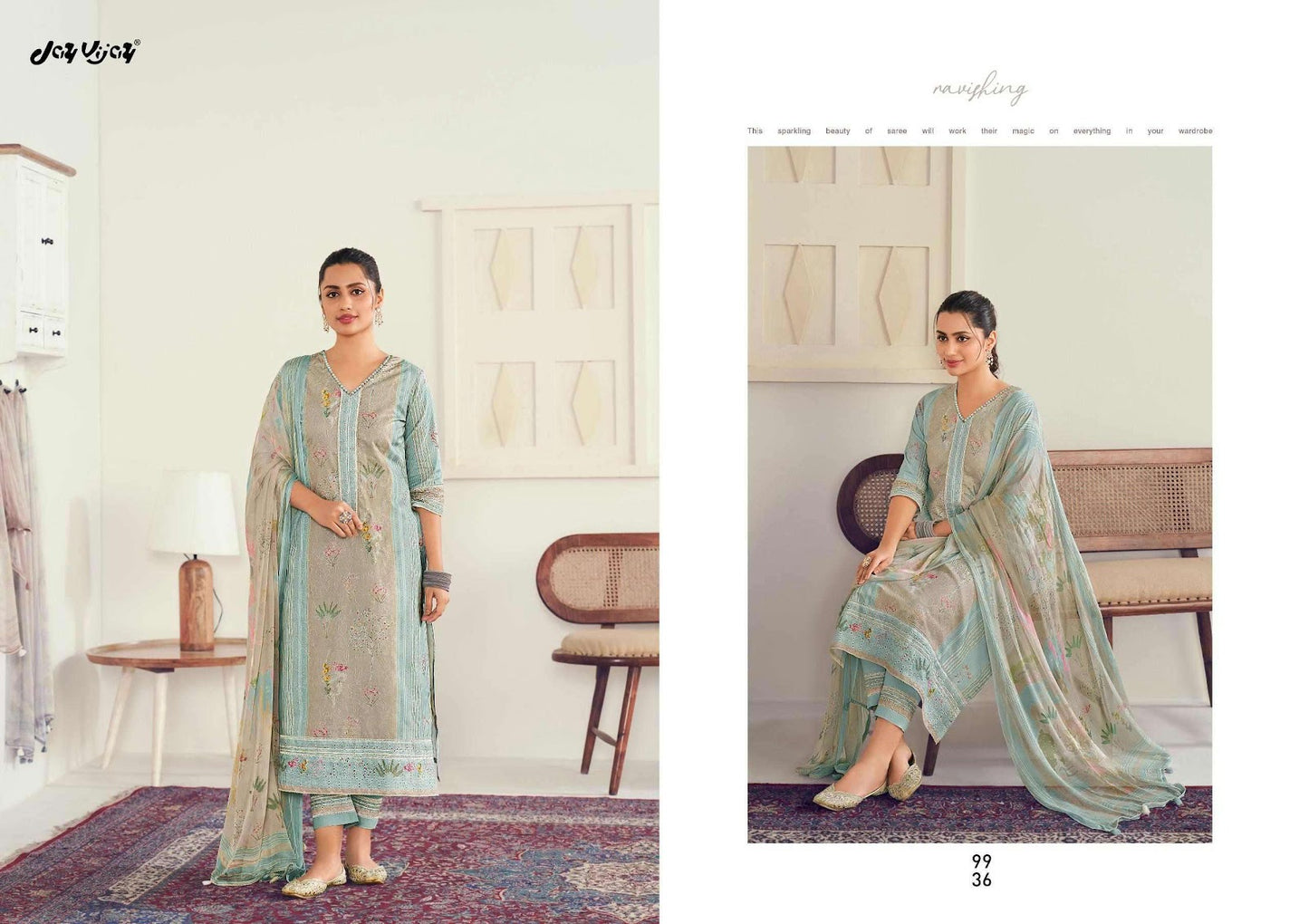 Khidki Vol 2 Jay Vijay Pure Cotton Pant Style Suits Exporter India