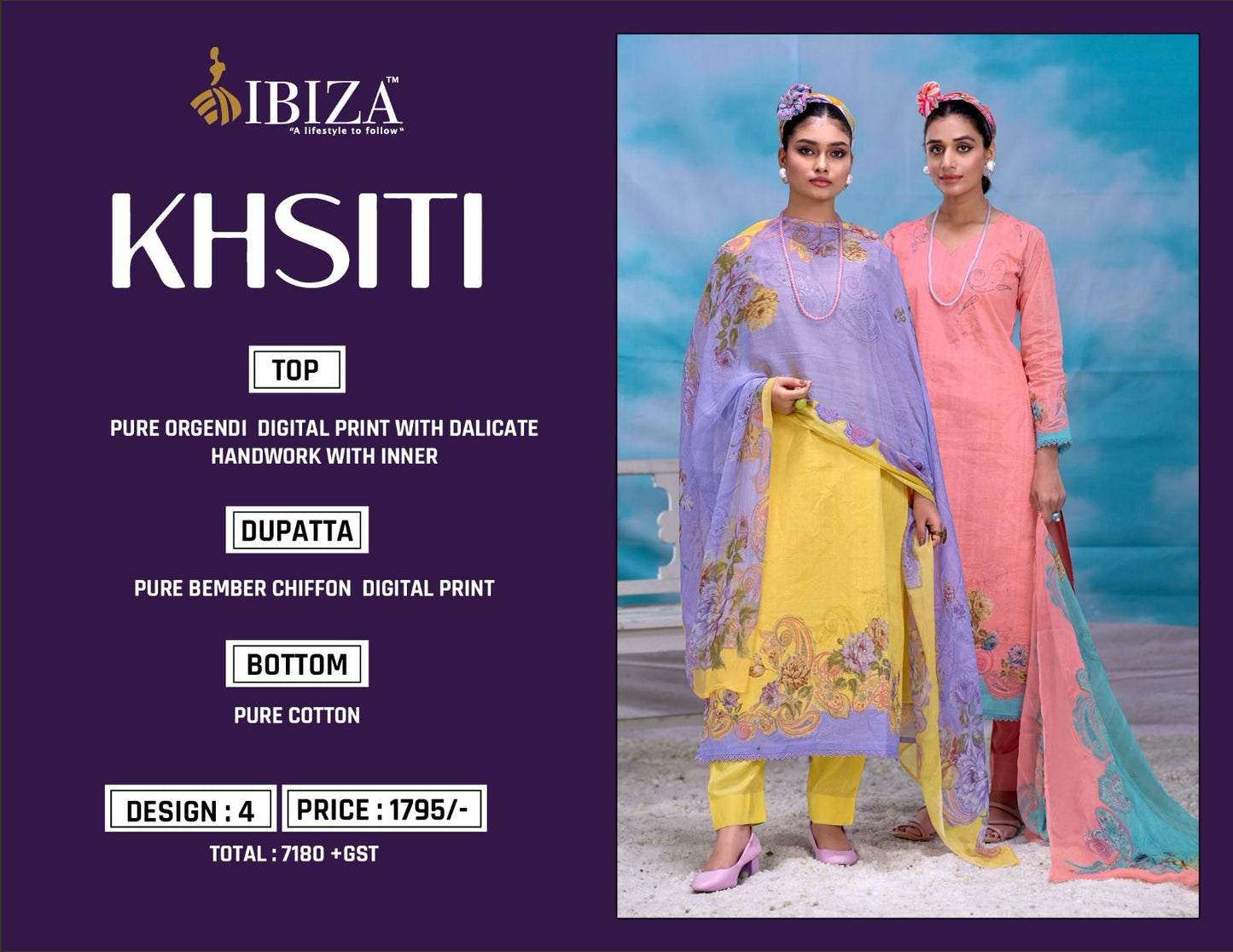 Khsiti Ibiza Pure Organdy Pant Style Suits Supplier