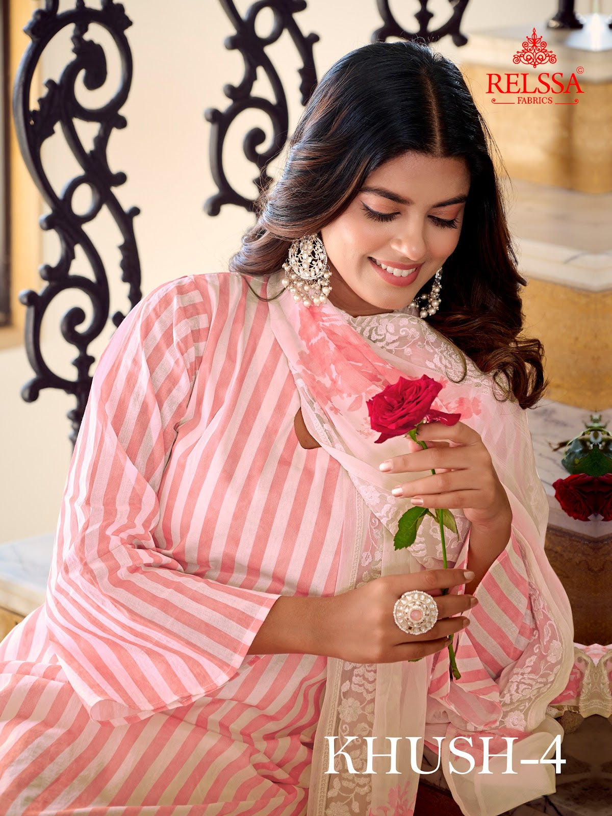 Khush Vol 4 Relssa Fabrics Giza Satin Plazzo Style Suits Exporter Ahmedabad