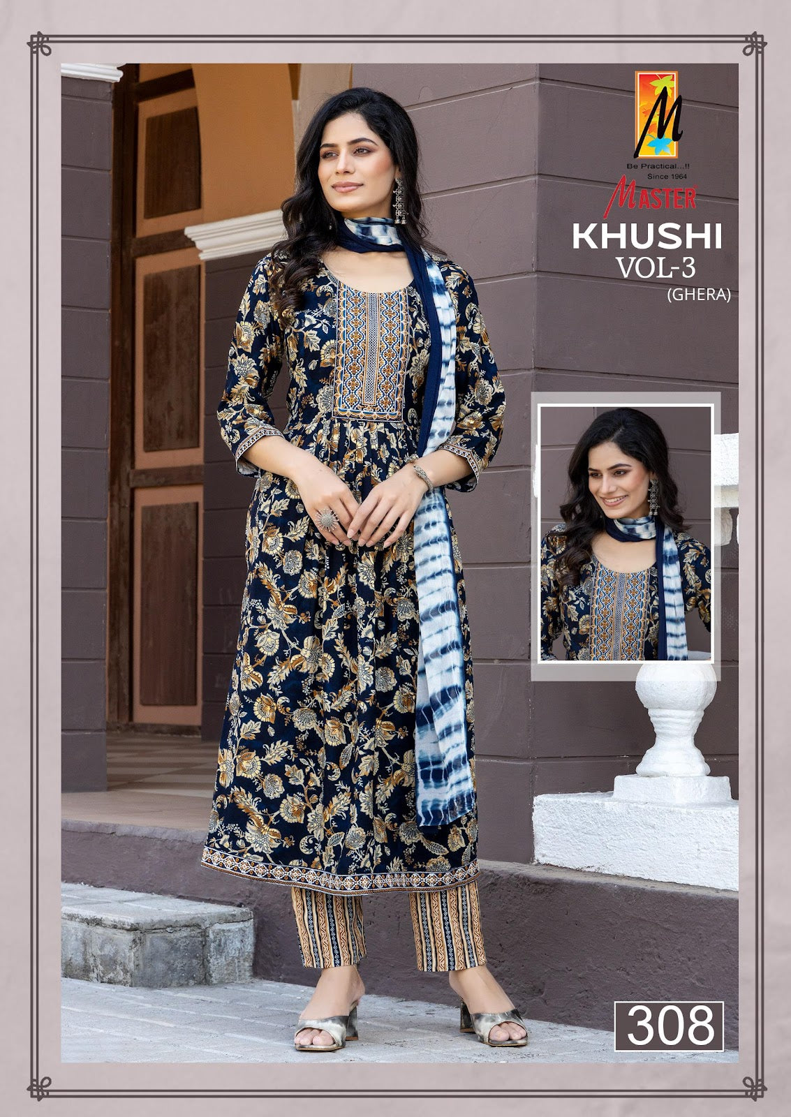 Khushi Vol 3 Ghera Master Rayon Capsule Readymade Suits Supplier Gujarat